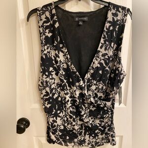 INC International Concepts Black Textured Top